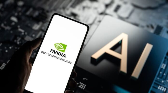 Nvidia Ai logo on phone screen