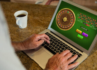 Composite image of online roulette game
