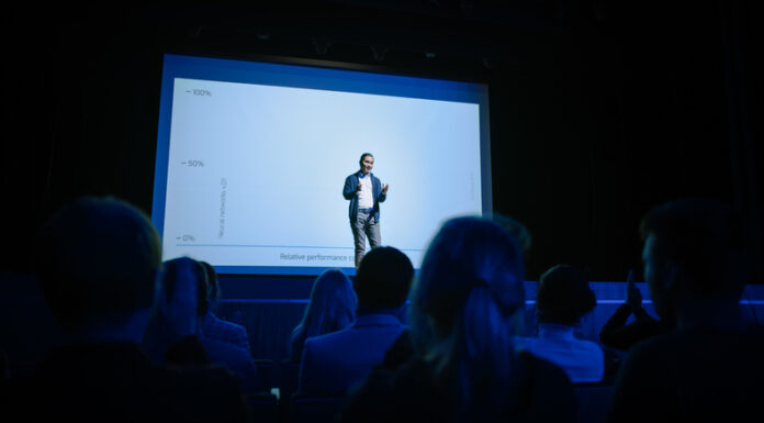 Speaker Presents New Product, Talks about Performance, Neural Networks, Artificial Intelligence