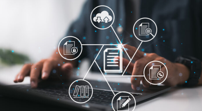 Corporate files and information are housed, searched, and managed using a DMS (Document Management System).