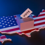 ballot box on a map of the United States