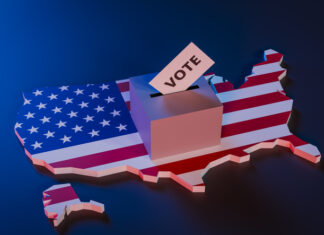 November 2024: A Swing States Déjà Vu Election? ballot box on a map of the United States