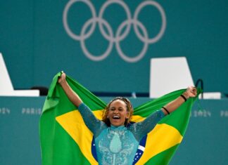 How Digital Technologies Drove Values for the Olympic Games Paris-France, August 5, 2024, artistic gymnastics. Rebeca Andrade wins gold medal at the Paris Games.