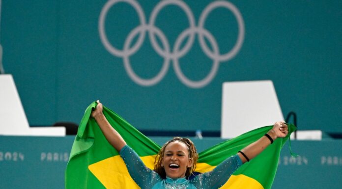 How Digital Technologies Drove Values for the Olympic Games Paris-France, August 5, 2024, artistic gymnastics. Rebeca Andrade wins gold medal at the Paris Games.