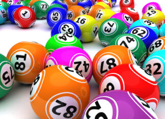 Set of colouored bingo balls