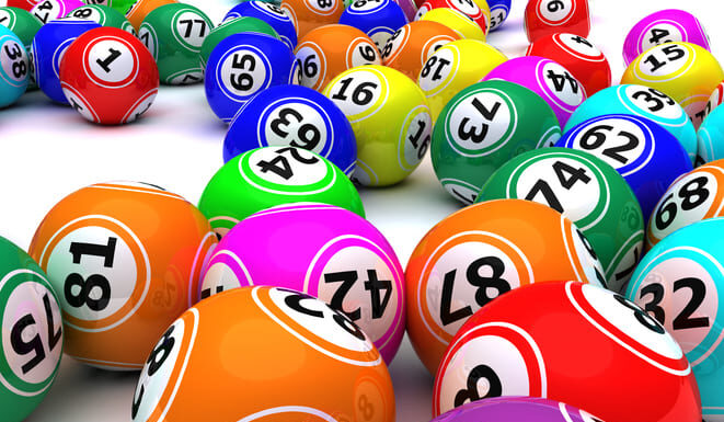 Set of colouored bingo balls