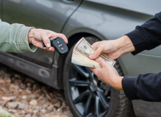 Exchange money and car keys