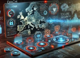 Email Security in the DACH Region: Stricter EU Compliance Rules Raise the Stakes Cybersecurity control panel displaying global threats on a digital map