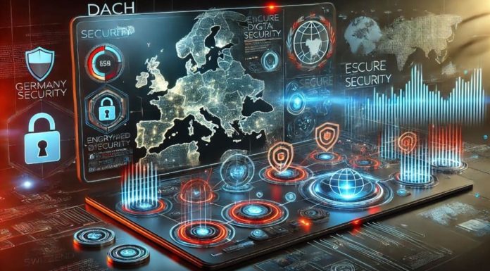 Email Security in the DACH Region: Stricter EU Compliance Rules Raise the Stakes Cybersecurity control panel displaying global threats on a digital map