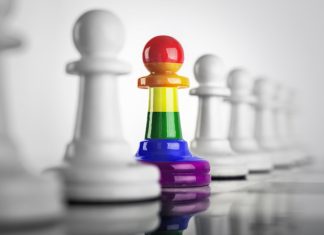 Chess pawn in LGBT color