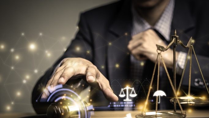 Justice lawyers with Judge gavel