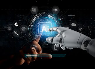 The Future of AI Language Models (LMs): Three Scenarios that could Reshape Business and Society Chat with AI or Artificial Intelligence. Young businessman chatting with a smart AI or artificial intelligence using an artificial intelligence chatbot developed by OpenAI.