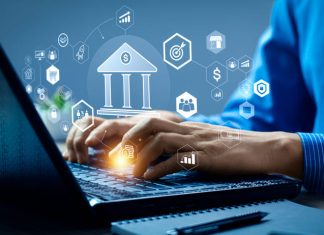 Businessman Using Smartphone and Calculator with Banking and Financial Holographic Icons, Digital Financial Management
