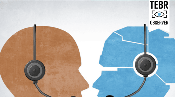 AI Chatbot And Human Customer service as a traditional and Robot or Robotic Automation Replacing Humans as employees being replaced by Artificial intelligence.