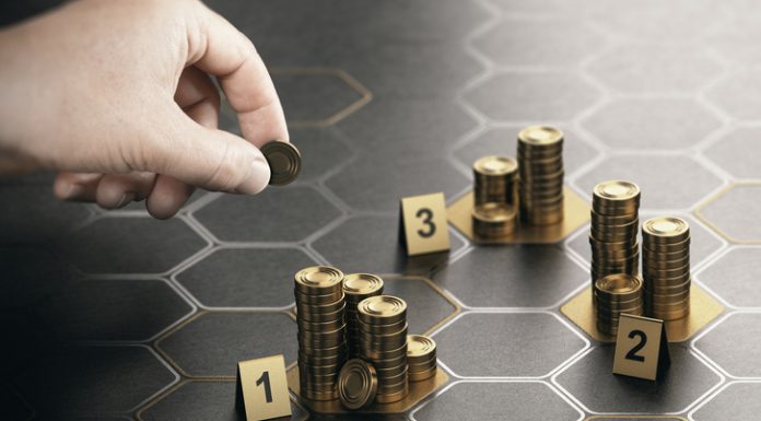 Human hand distributing income