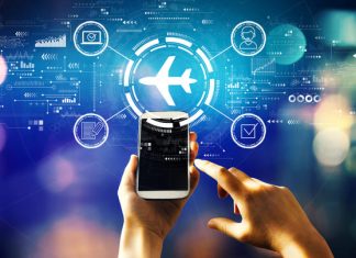 The Rise of AI in the Travel Industry Flight ticket booking concept with person using a phone