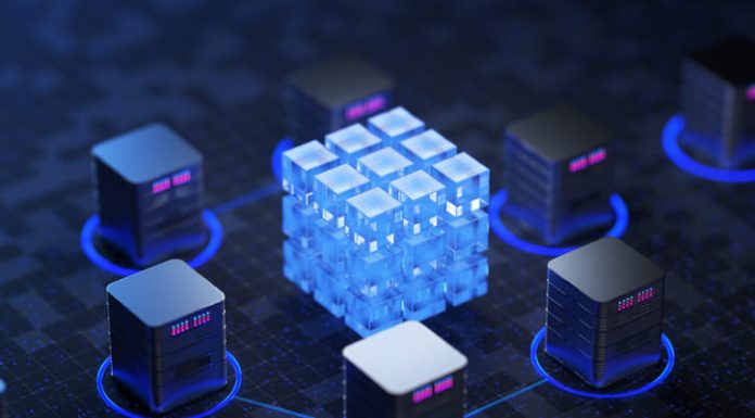 cloud database, server power station of the future. Data transfer technology. Synchronization of personal information.