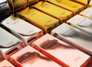 Gold bars,silver,copper,platinum,1000 grams pure metal,business investment and wealth