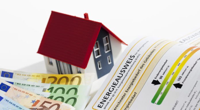 Model House property With Energy Performance Certificate And Euro Notes