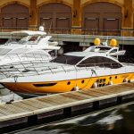 white yachts on a pond