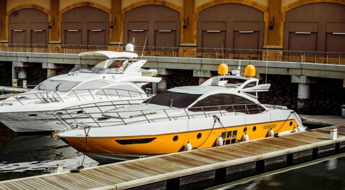 white yachts on a pond