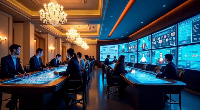 European Casino Industry’s Global Edge People sitting around casino tables and playing