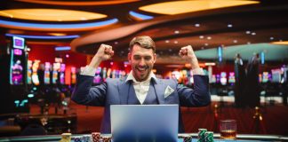 Beginner playing in casino