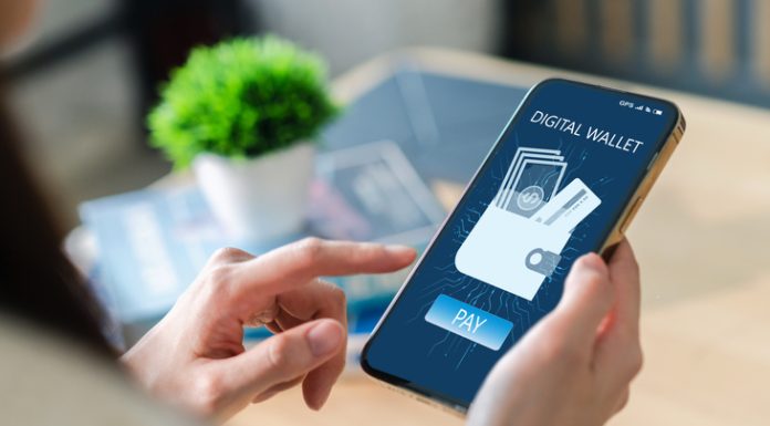 Human use smartphone with digital wallet, online banking digital technology, mobile banking, shopping, payment, finance, bank, withdraw money, E-wallet, credit card, financial and business online