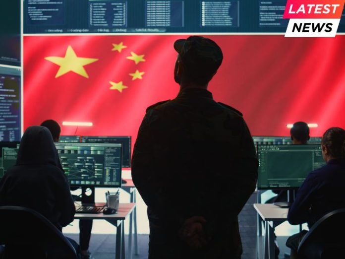 Chinese military personnel in a high tech Chinese military personnel in a high tech