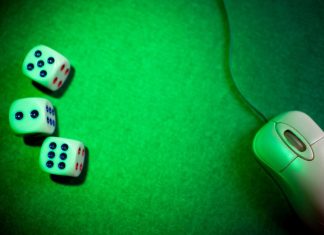 Online gamnling stock photo