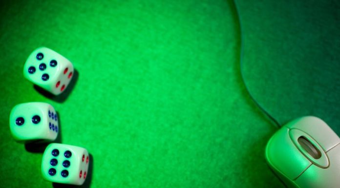 Online gamnling stock photo