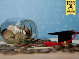 How to Calculate the ROI of Doing an MBA? coins, dollar investment in education, long-term financial returns, future career growth, silver medals and books.