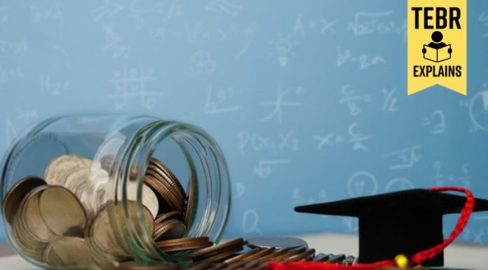 coins, dollar investment in education, long-term financial returns, future career growth, silver medals and books.