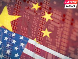 china and Usa flag on pub board