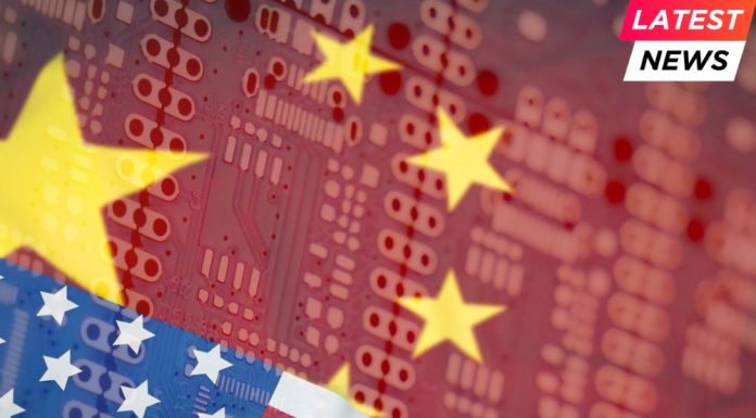 china and Usa flag on pub board