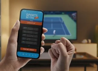 Georgia's live in-play betting app on smartphone display
