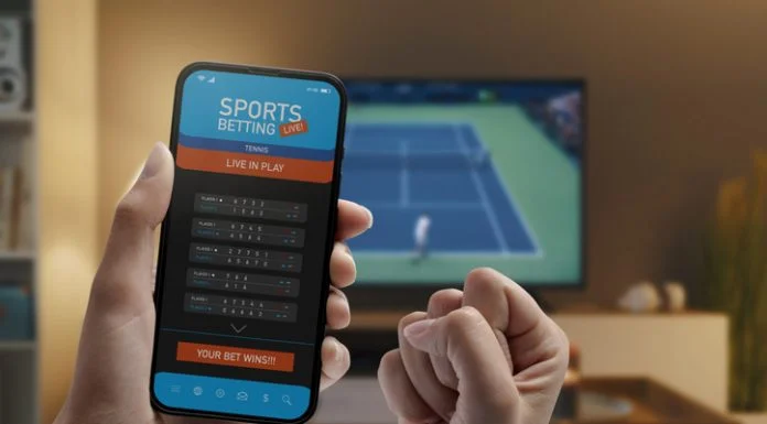 Georgia's live in-play betting app on smartphone display