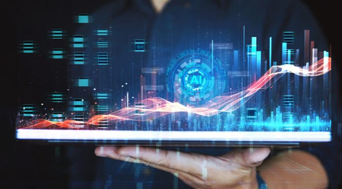 Technology AI (Artificial intelligence), Data analysis and technology inputting commands to analyze data and build something.