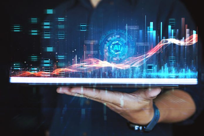 Technology AI (Artificial intelligence), Data analysis and technology inputting commands to analyze data and build something.