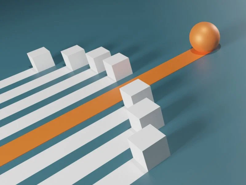 Leadership - orange ball abstract