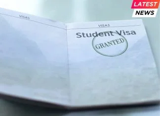 Indian Students Face Uncertainty as US Stops Visa Appointments Student visa granted, seal stamped in passport, customs office, travelling