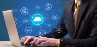 Businessman hand typing with ITSM