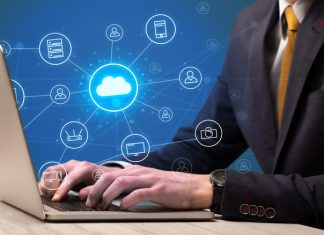 Businessman hand typing with ITSM