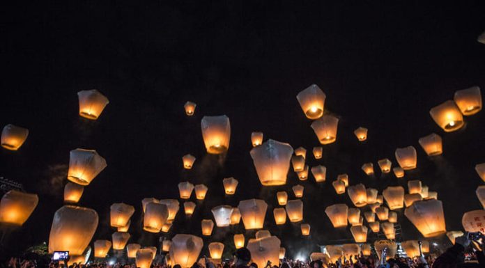 sky lantern festival in Taiwan