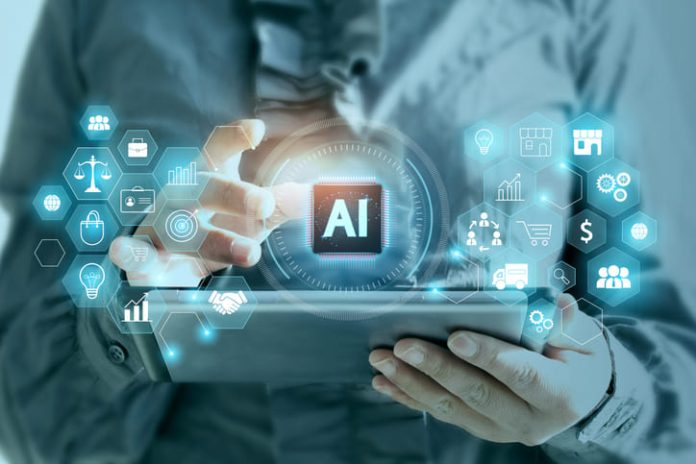 iStock-2155948997 (1) Business executive uses artificial intelligence to manage marketing and scaling with artificial intelligence. Business development system with ai.