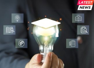 learning school program for graduates person with a light bulb symbolizing elearning