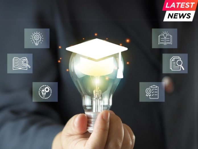 learning school program for graduates person with a light bulb symbolizing elearning learning school program for graduates person with a light bulb symbolizing elearning