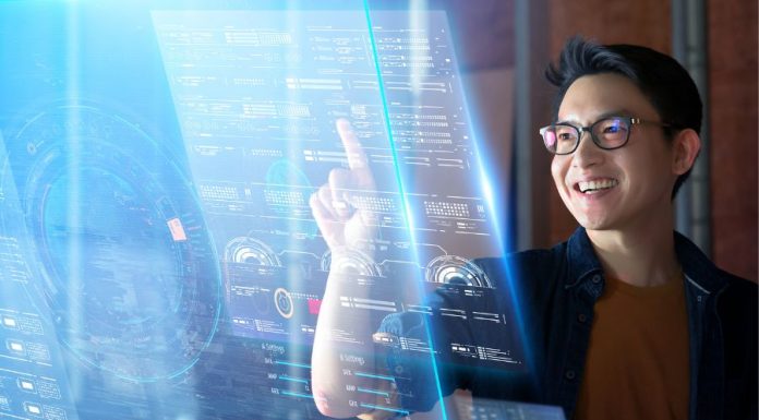 AI - man pointing to the screen