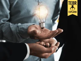 Innovation and idea of professional leader with teamwork holding lighting bulb, brainstorming teamwork, intrapreneurship and thinking management concept