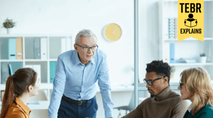 Startup founder and entrepreneur having a meeting with the team